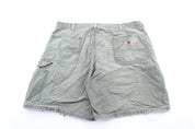 Carhartt Logo Patch Green Carpenter Shorts - ThriftedThreads.com