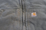 Carhartt Logo Patch Green Full Zip Hooded Jacket - Jacket - Thrifted Threads