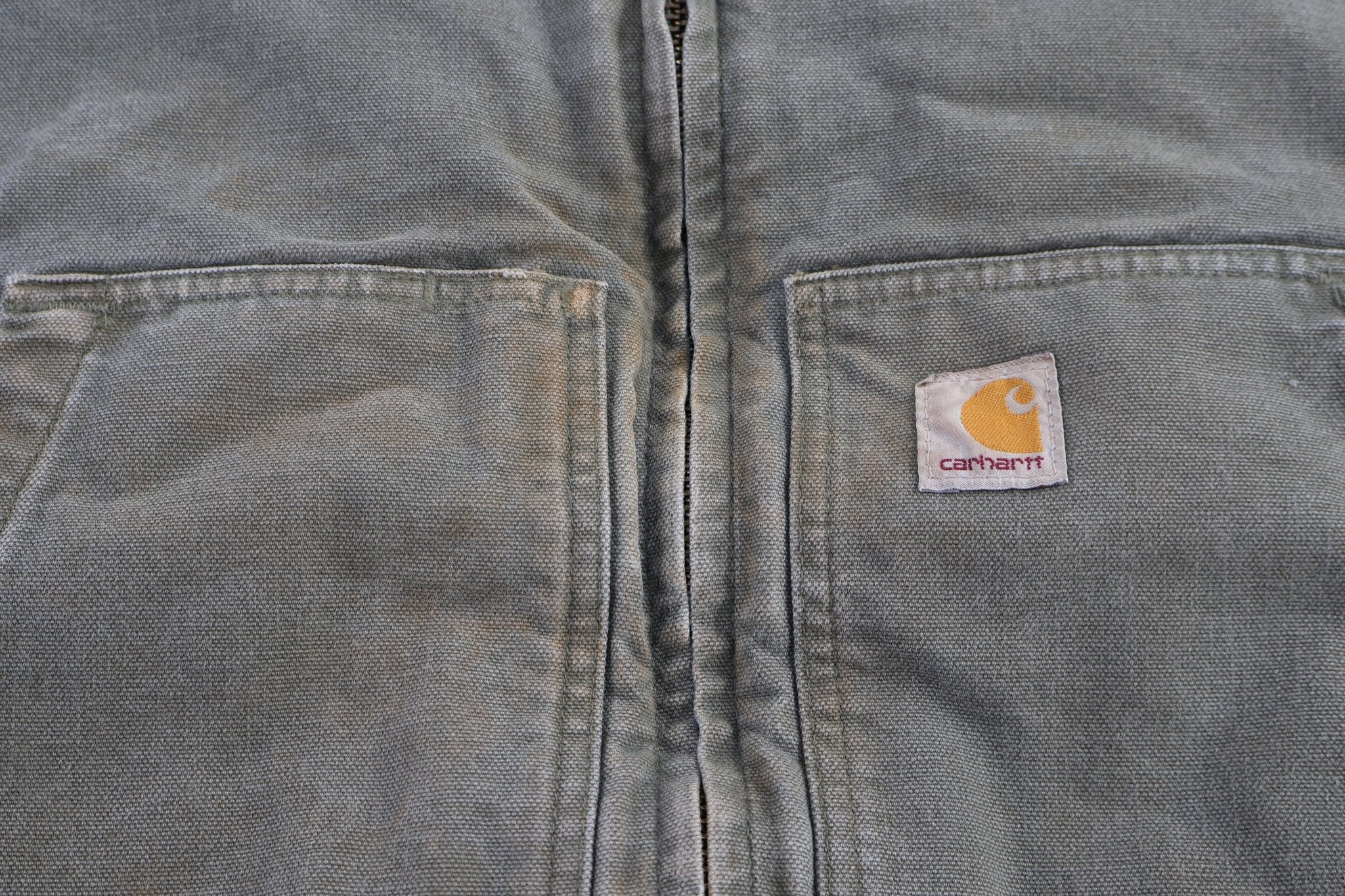 Carhartt Logo Patch Green Full Zip Hooded Jacket - Jacket - Thrifted Threads