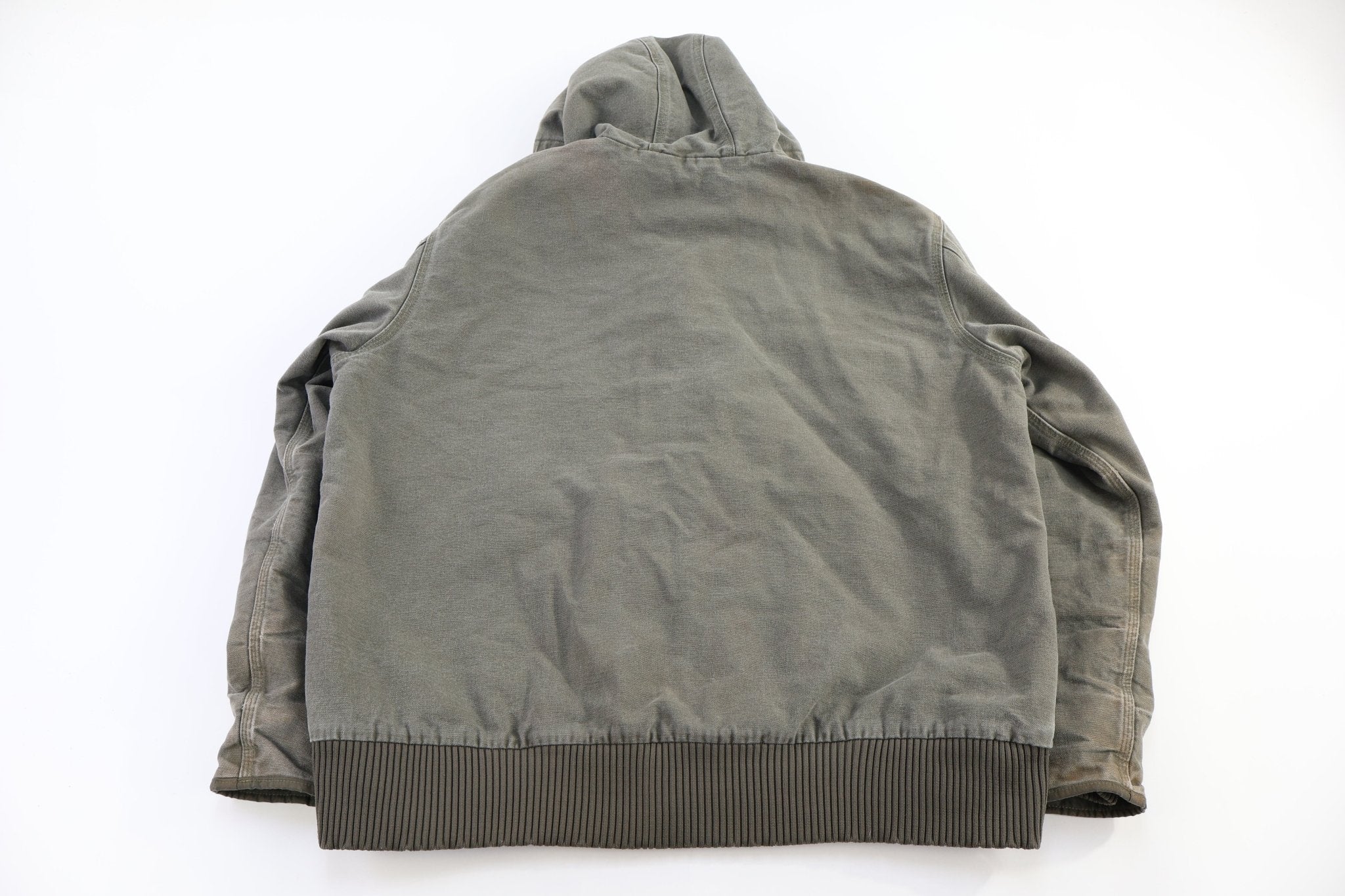 Carhartt Logo Patch Green Full Zip Hooded Jacket - Jacket - Thrifted Threads