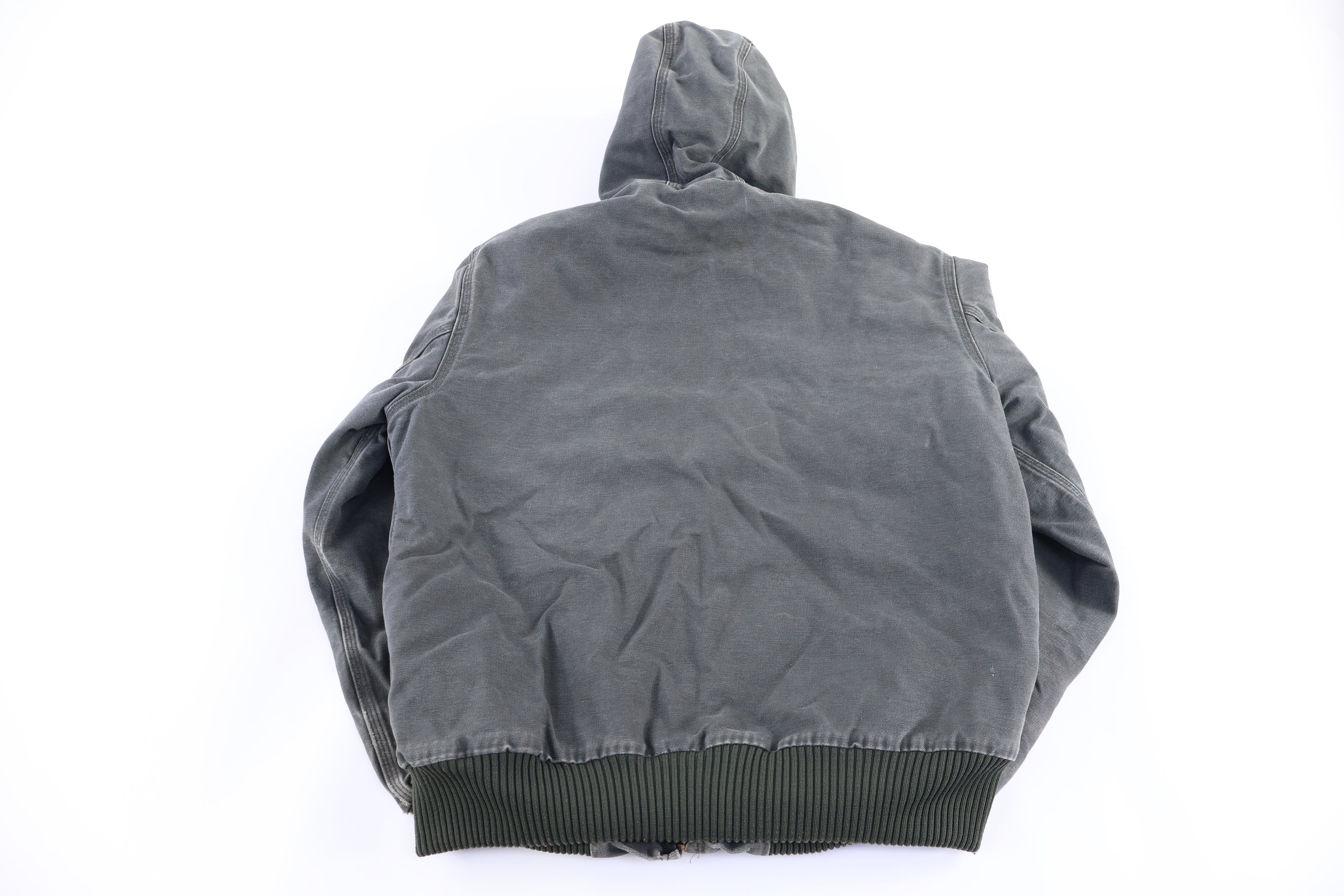 Carhartt Logo Patch Green Full Zip Jacket - jacket - Thrifted Threads