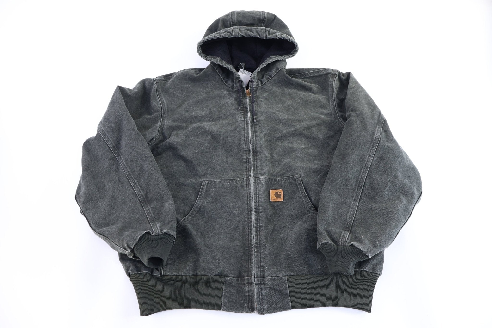 Carhartt Logo Patch Green Full Zip Jacket - Jacket - Thrifted Threads