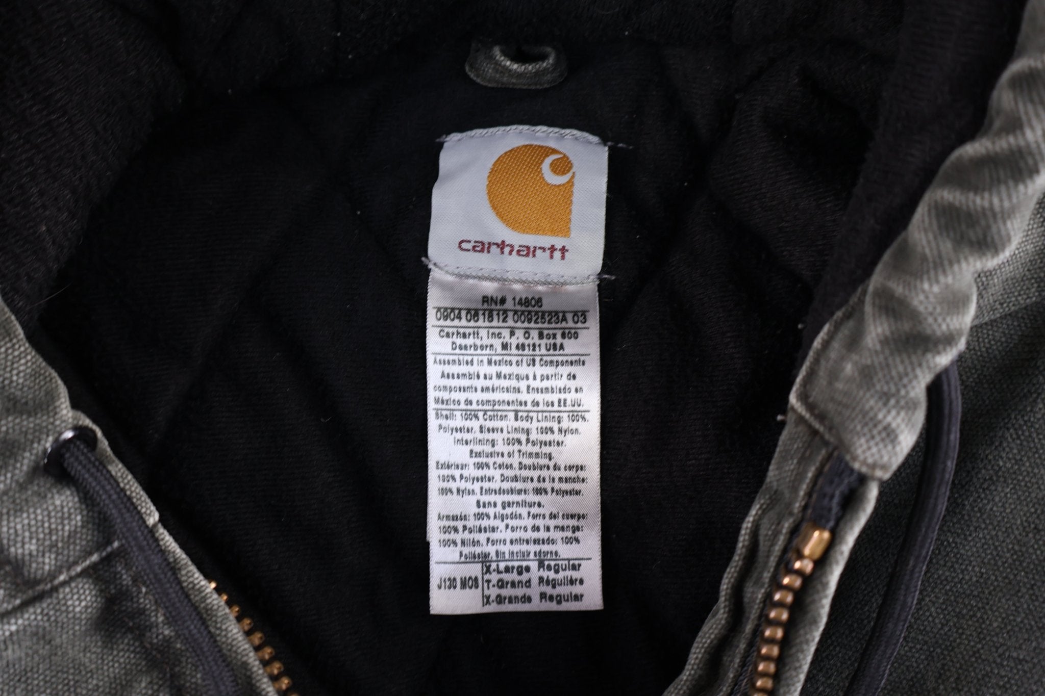 Carhartt Logo Patch Green Full Zip Jacket - Jacket - Thrifted Threads