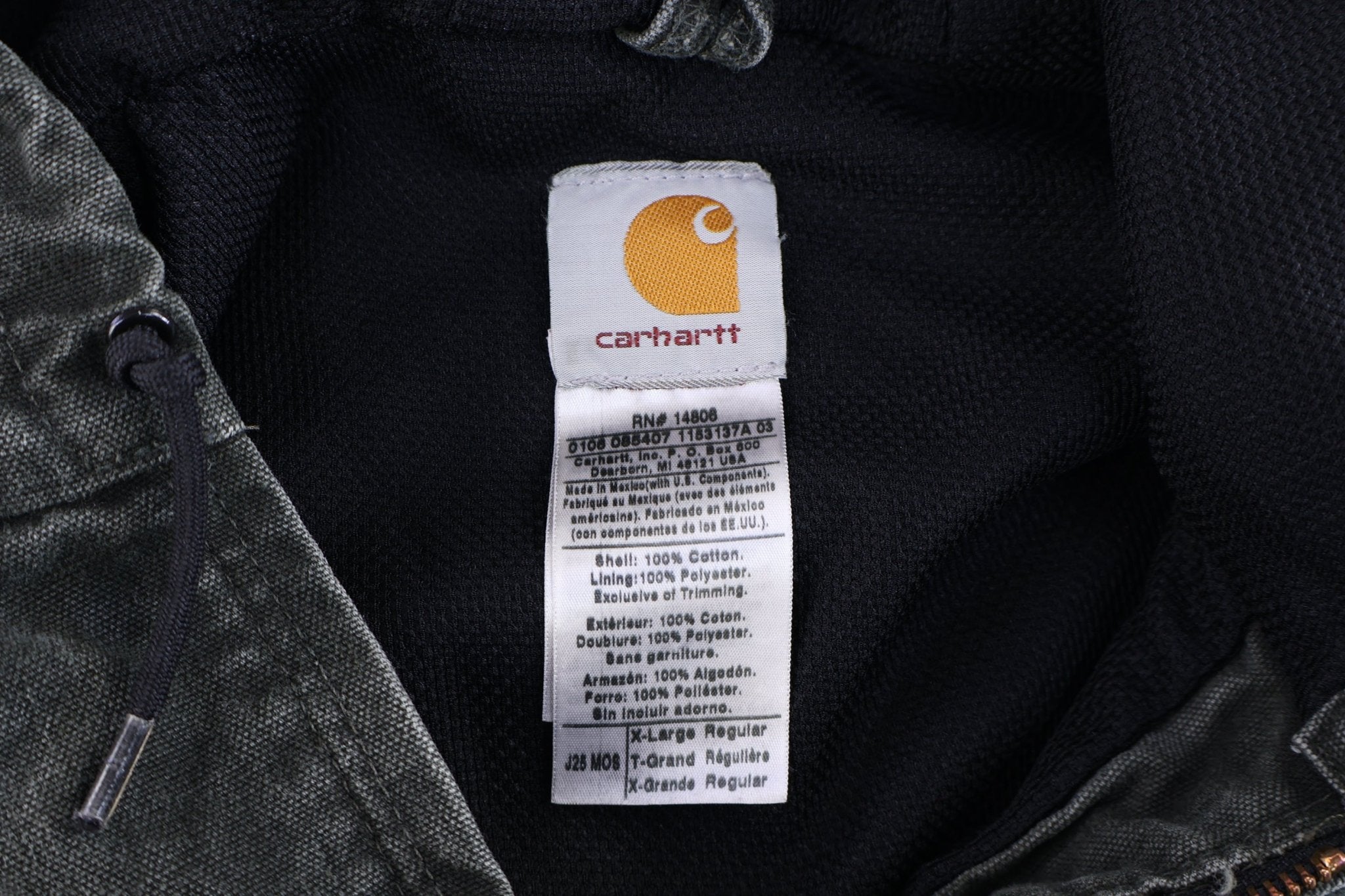 Carhartt Logo Patch Green Full Zip Jacket - Jacket - Thrifted Threads