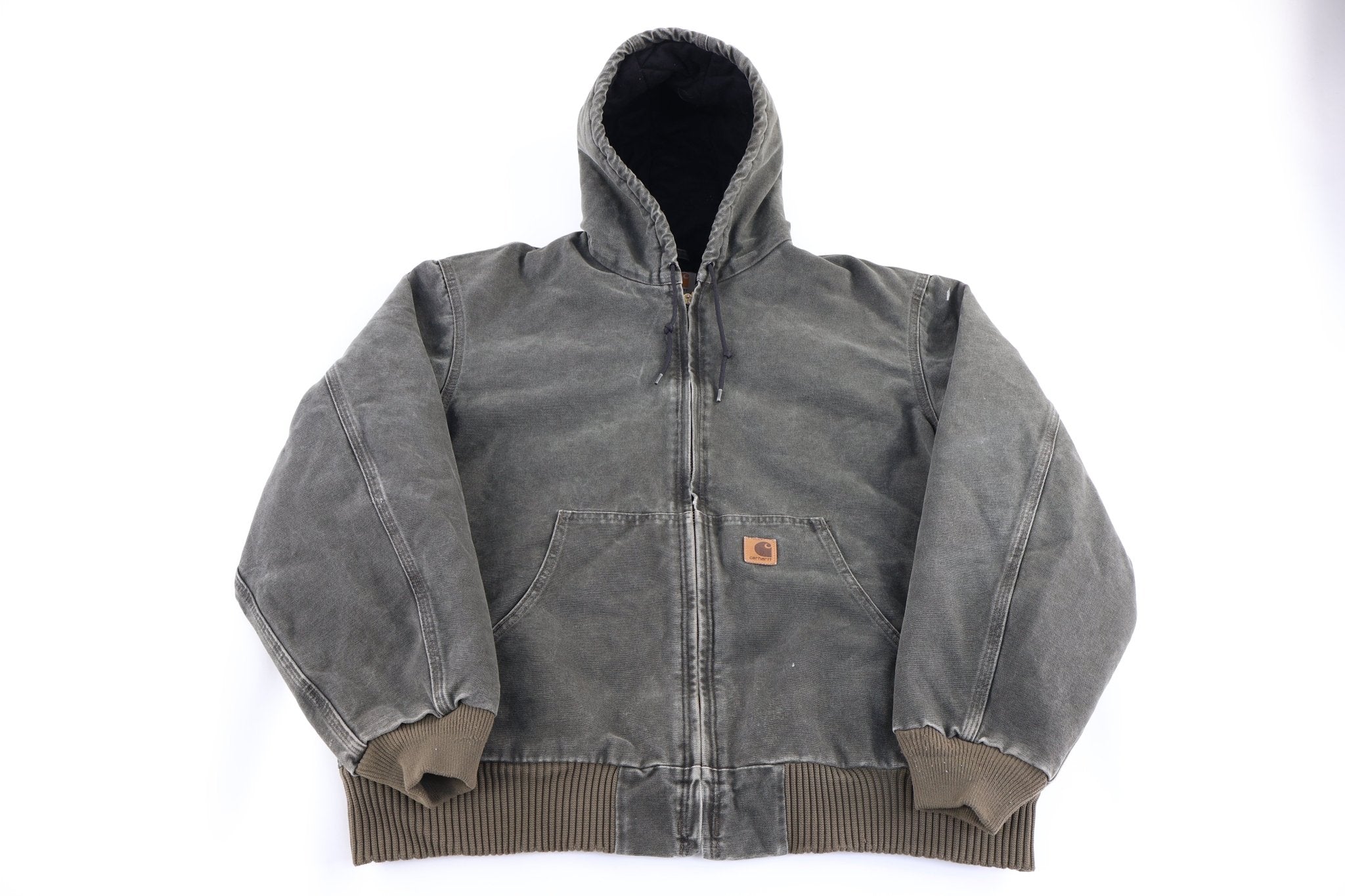 Carhartt Logo Patch Green Full Zip Jacket - Jacket - Thrifted Threads