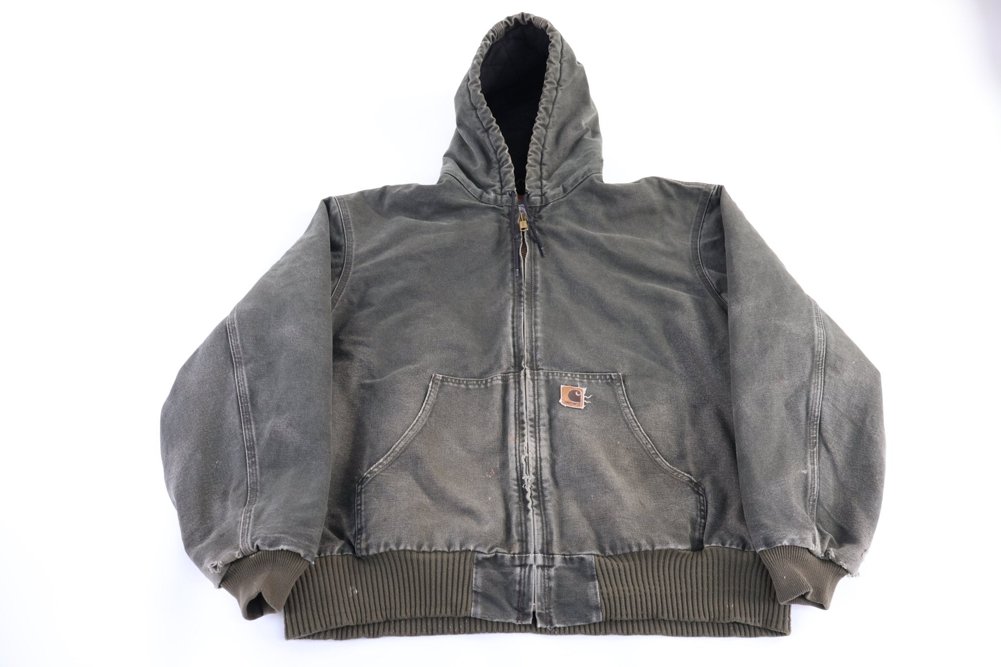 Carhartt Logo Patch Green Full Zip Jacket - Jacket - Thrifted Threads