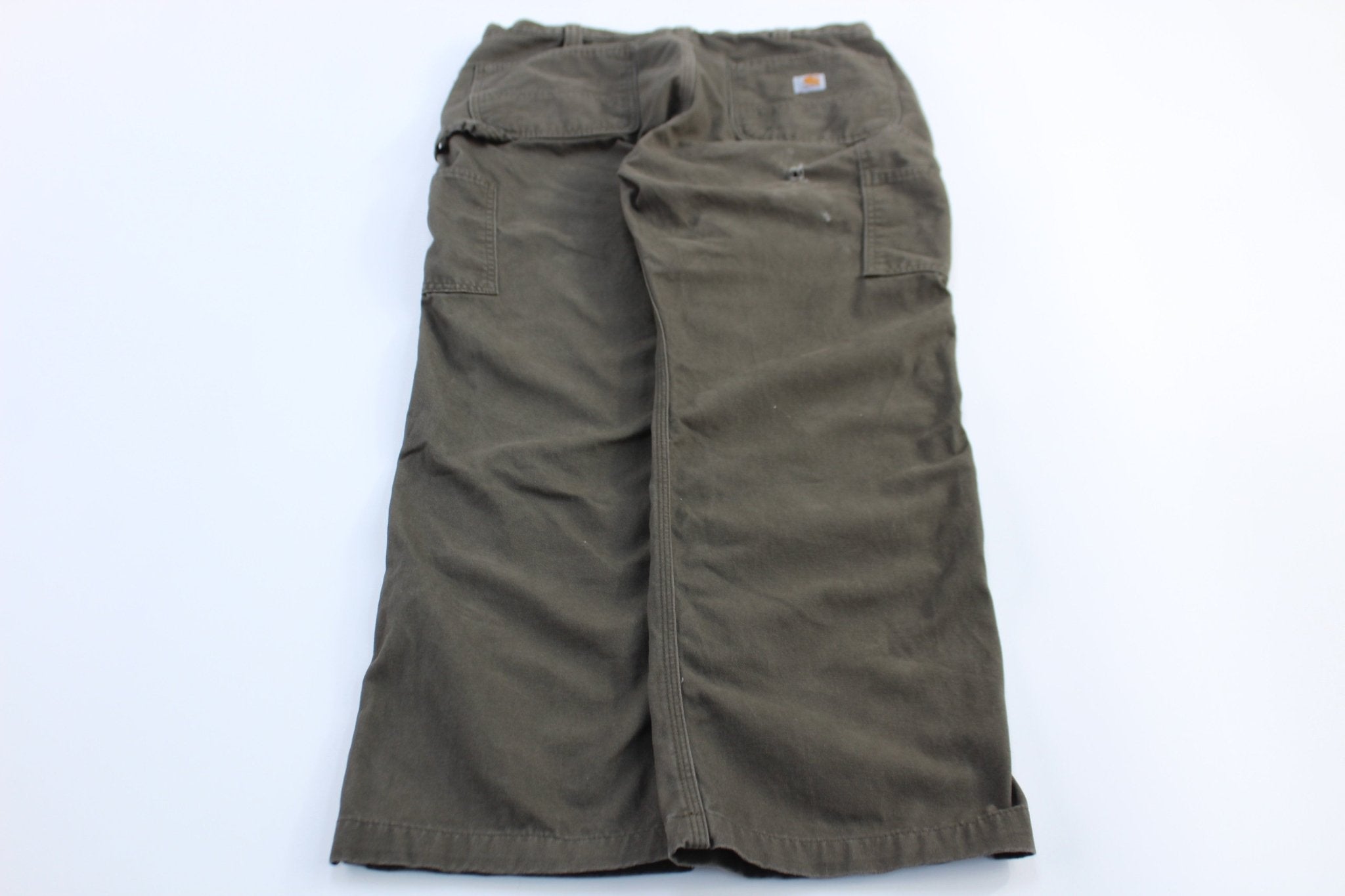 Carhartt Logo Patch Green Relaxed Fit Pants - ThriftedThreads.com
