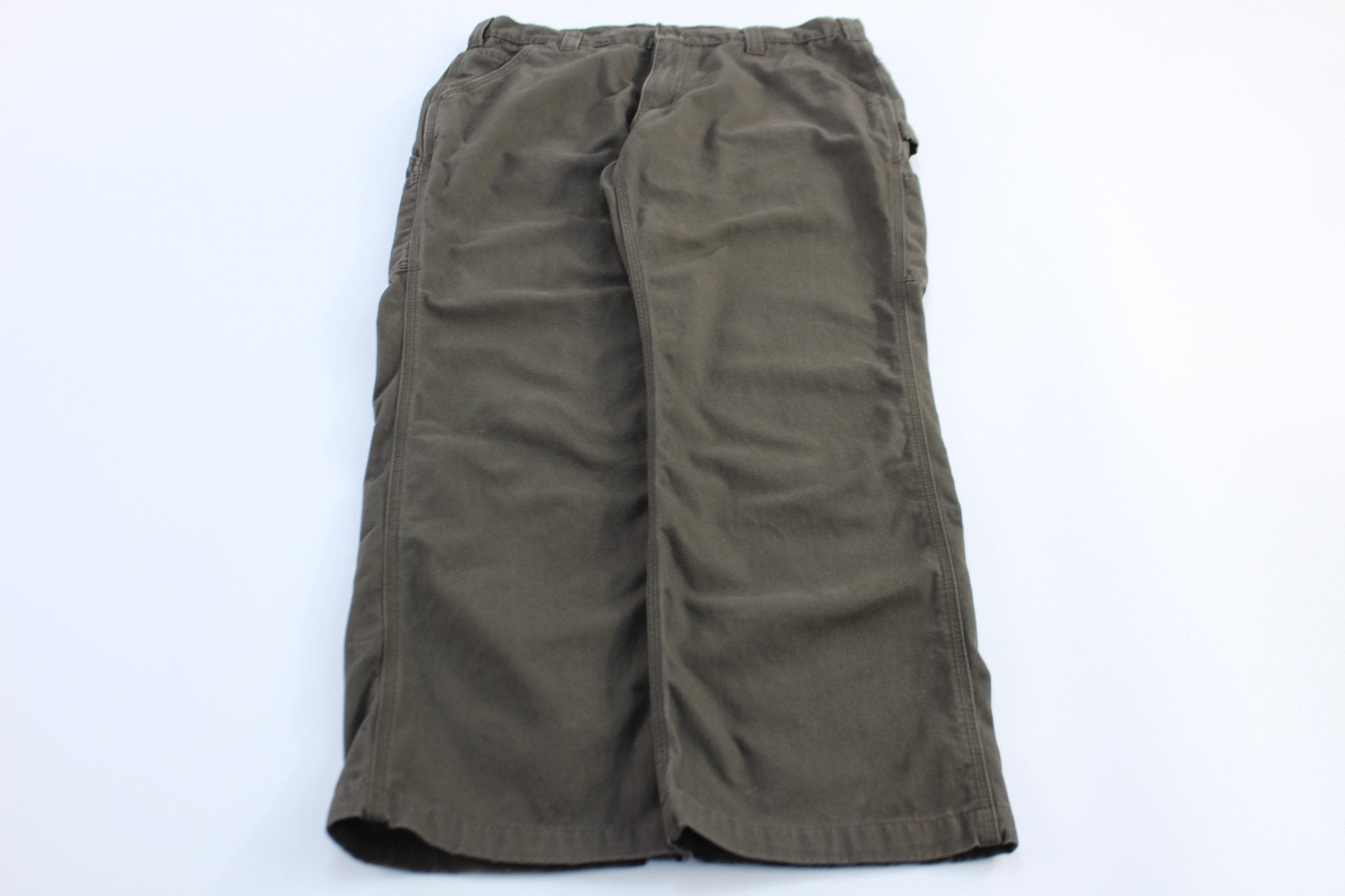 Carhartt Logo Patch Green Relaxed Fit Pants - ThriftedThreads.com