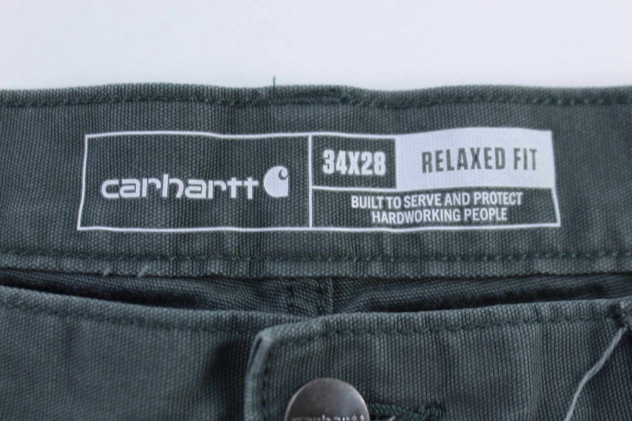 Carhartt Logo Patch Green Relaxed Fit Pants - Pants - Thrifted Threads