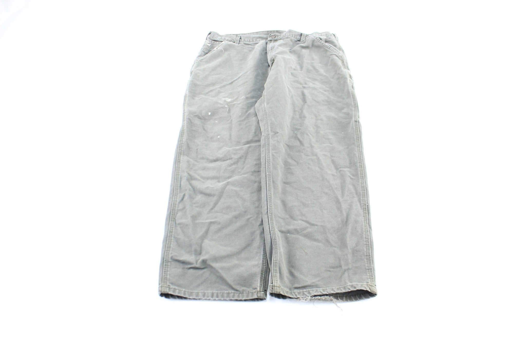 Carhartt Logo Patch Green Workwear Pants - ThriftedThreads.com