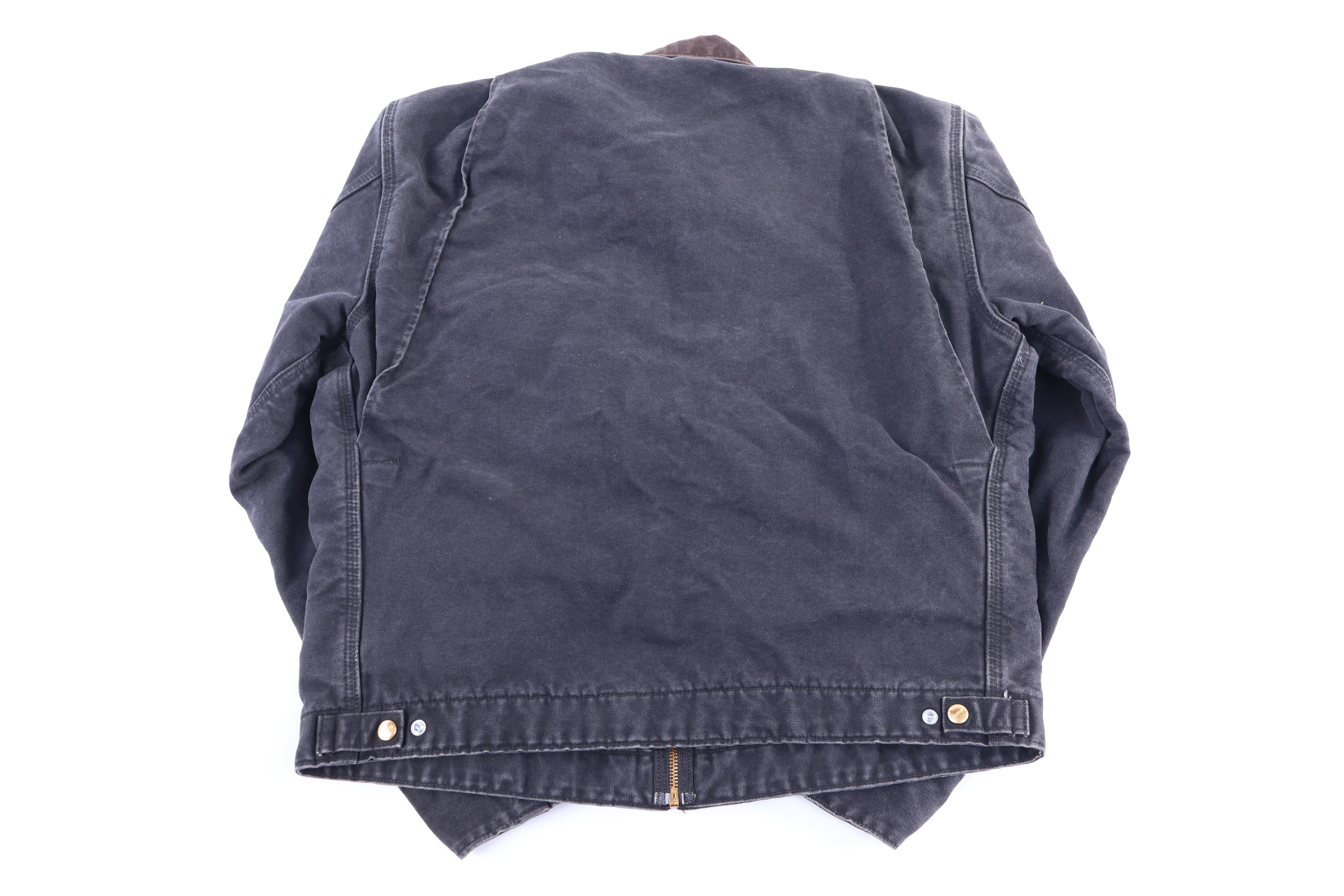Carhartt Logo Patch Grey Blanket Lined Detroit Jacket - Jacket - Thrifted Threads