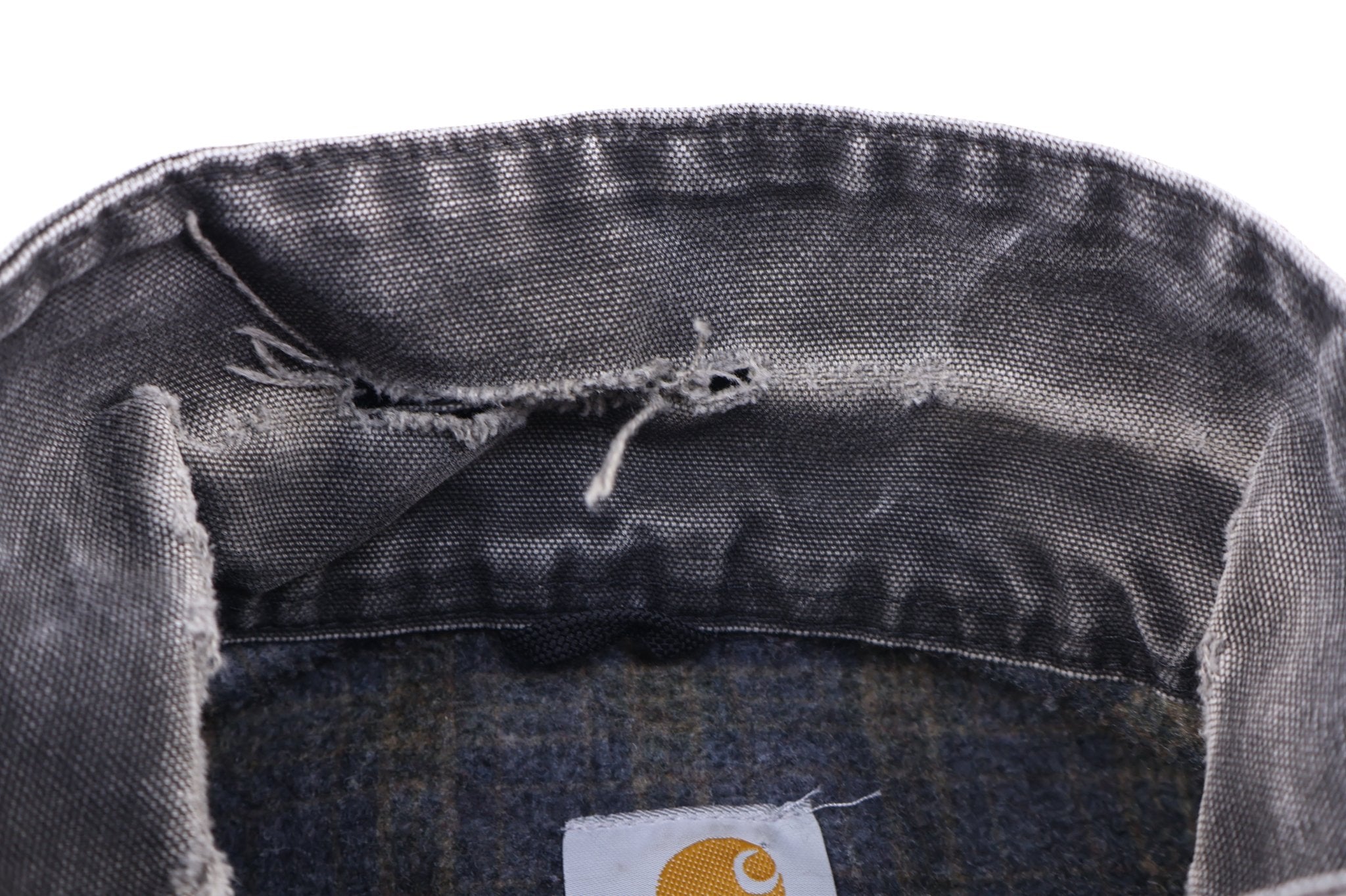 Carhartt Logo Patch Grey Blanket Lined Detroit Jacket - Jacket - Thrifted Threads