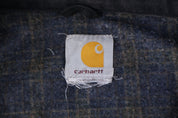 Carhartt Logo Patch Grey Blanket Lined Detroit Jacket - Jacket - Thrifted Threads