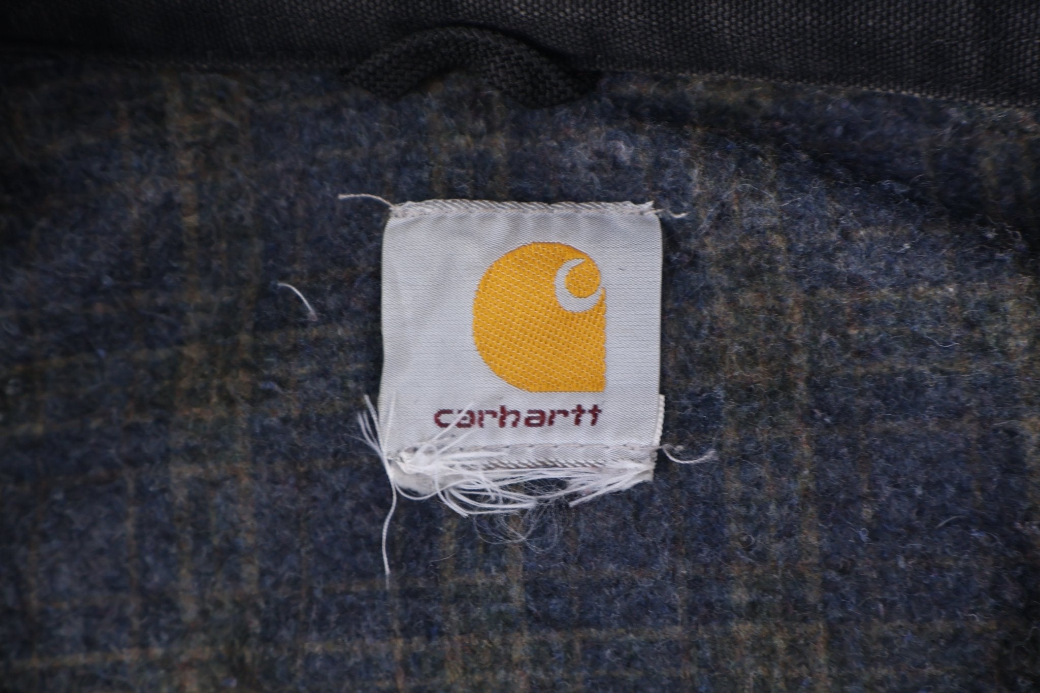Carhartt Logo Patch Grey Blanket Lined Detroit Jacket - Jacket - Thrifted Threads