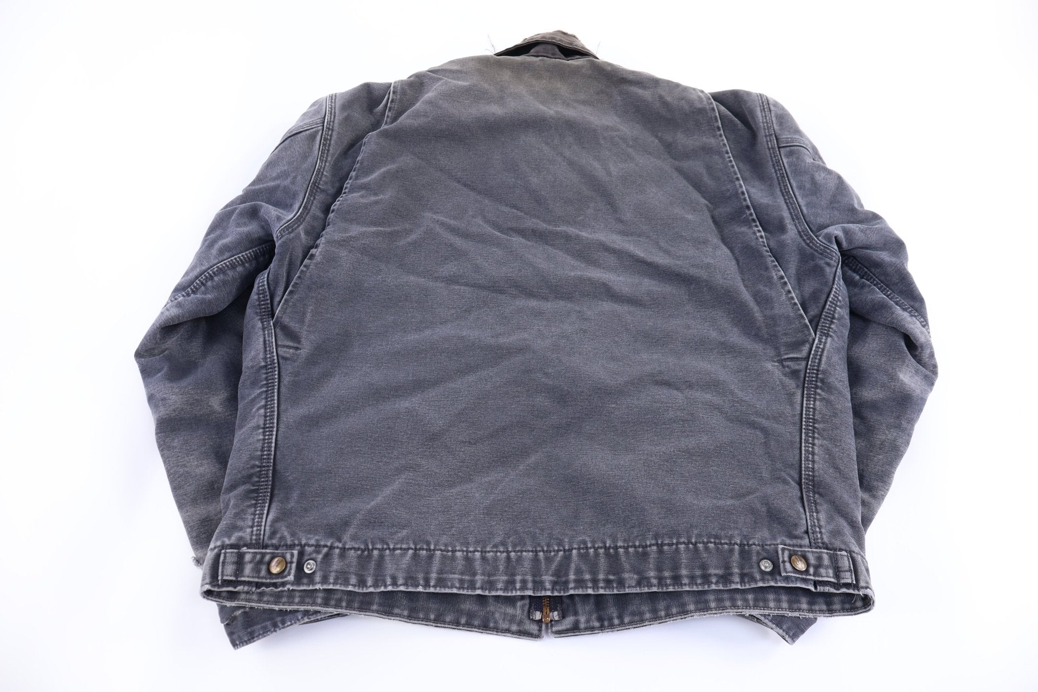 Carhartt Logo Patch Grey Blanket Lined Detroit Jacket - Jacket - Thrifted Threads