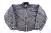 Carhartt Logo Patch Grey Blanket Lined Detroit Jacket - Jacket - Thrifted Threads