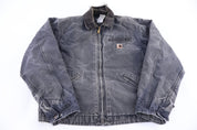Carhartt Logo Patch Grey Blanket Lined Detroit Jacket - Jacket - Thrifted Threads