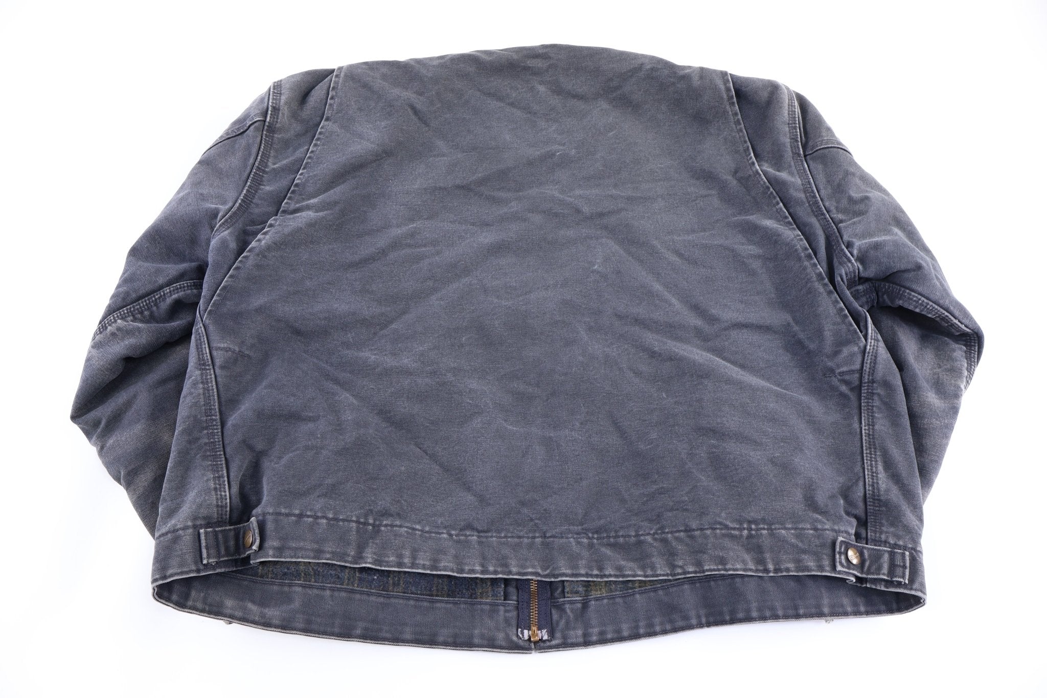 Carhartt Logo Patch Grey Blanket Lined Detroit Jacket - Jacket - Thrifted Threads