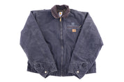 Carhartt Logo Patch Grey Blanket Lined Detroit Jacket - Jacket - Thrifted Threads
