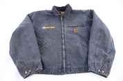 Carhartt Logo Patch Grey Blanket Lined Detroit Jacket - Jacket - Thrifted Threads