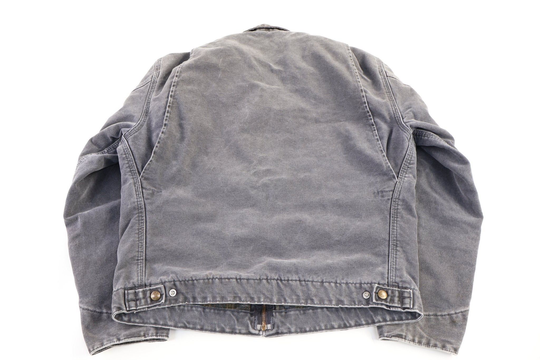 Carhartt Logo Patch Grey Blanket Lined Detroit Jacket - Jacket - Thrifted Threads
