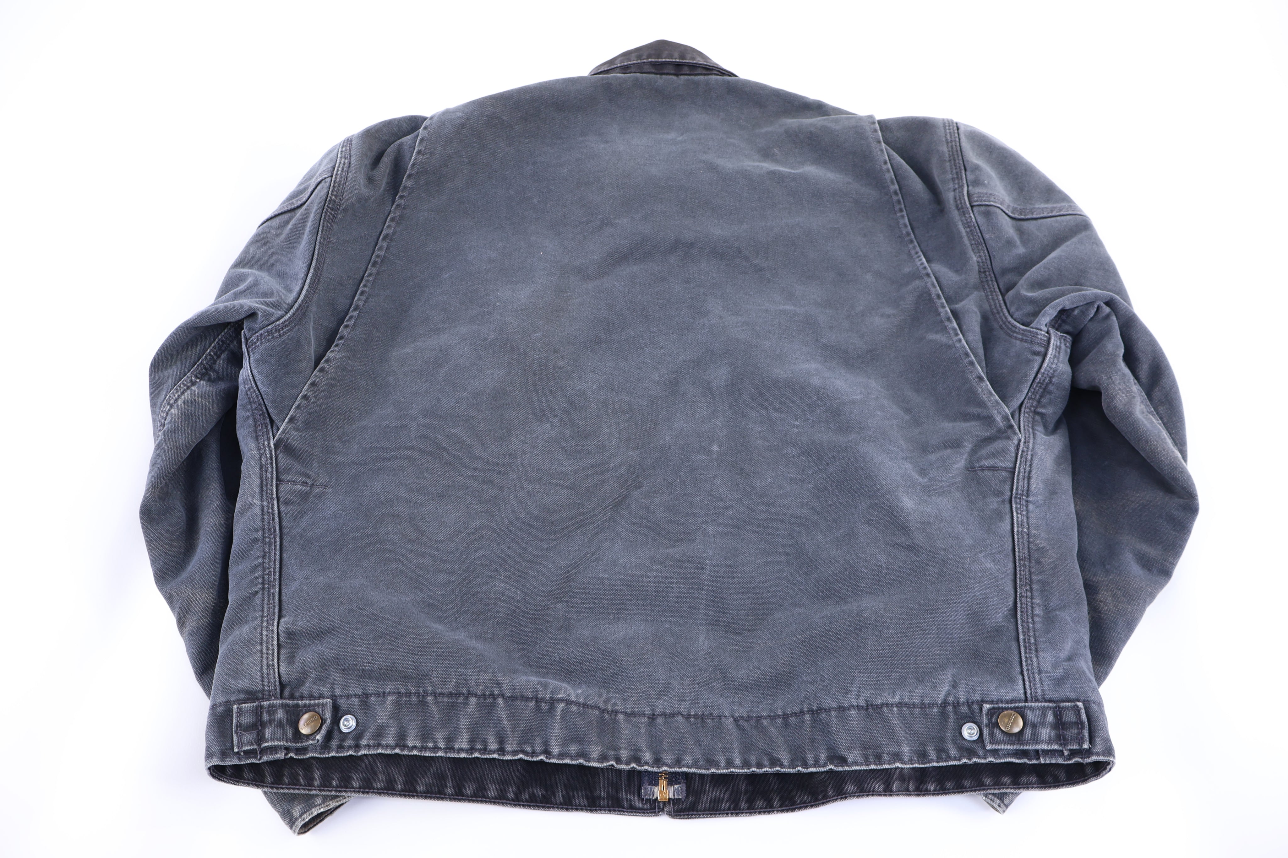 Carhartt Logo Patch Grey Blanket Lined Detroit Jacket - Jacket - Thrifted Threads