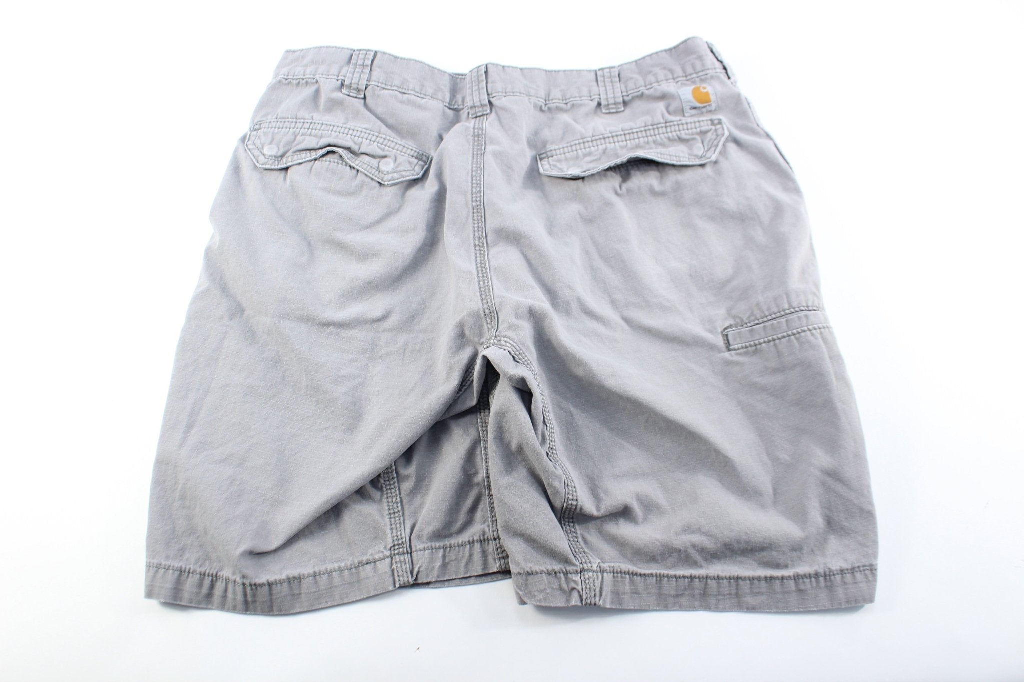 Carhartt Logo Patch Grey Cargo Shorts - ThriftedThreads.com