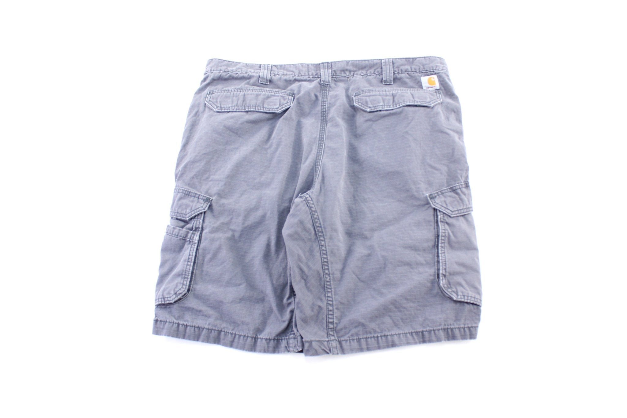Carhartt Logo Patch Grey Cargo Shorts - ThriftedThreads.com