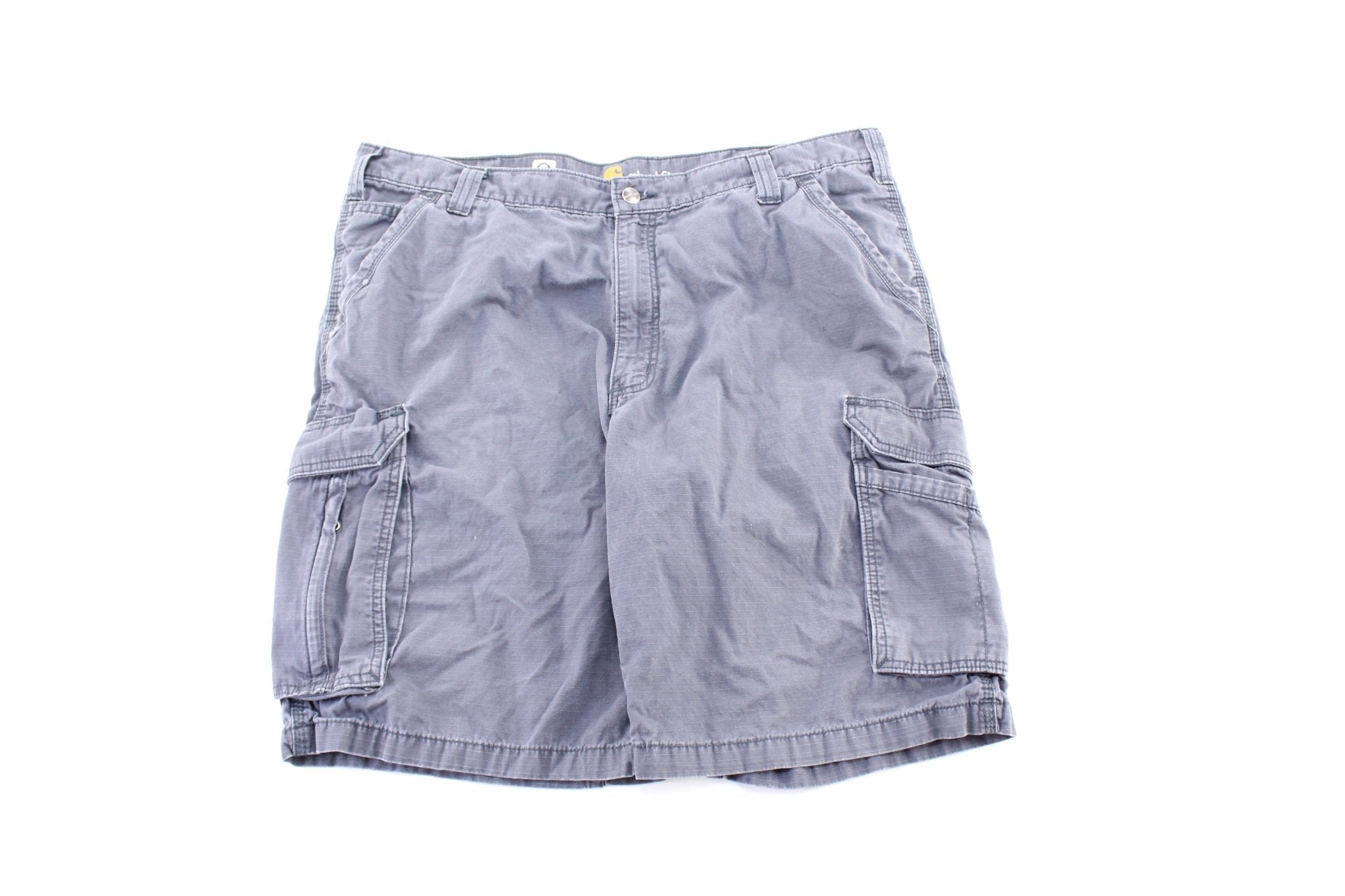 Carhartt Logo Patch Grey Cargo Shorts - ThriftedThreads.com