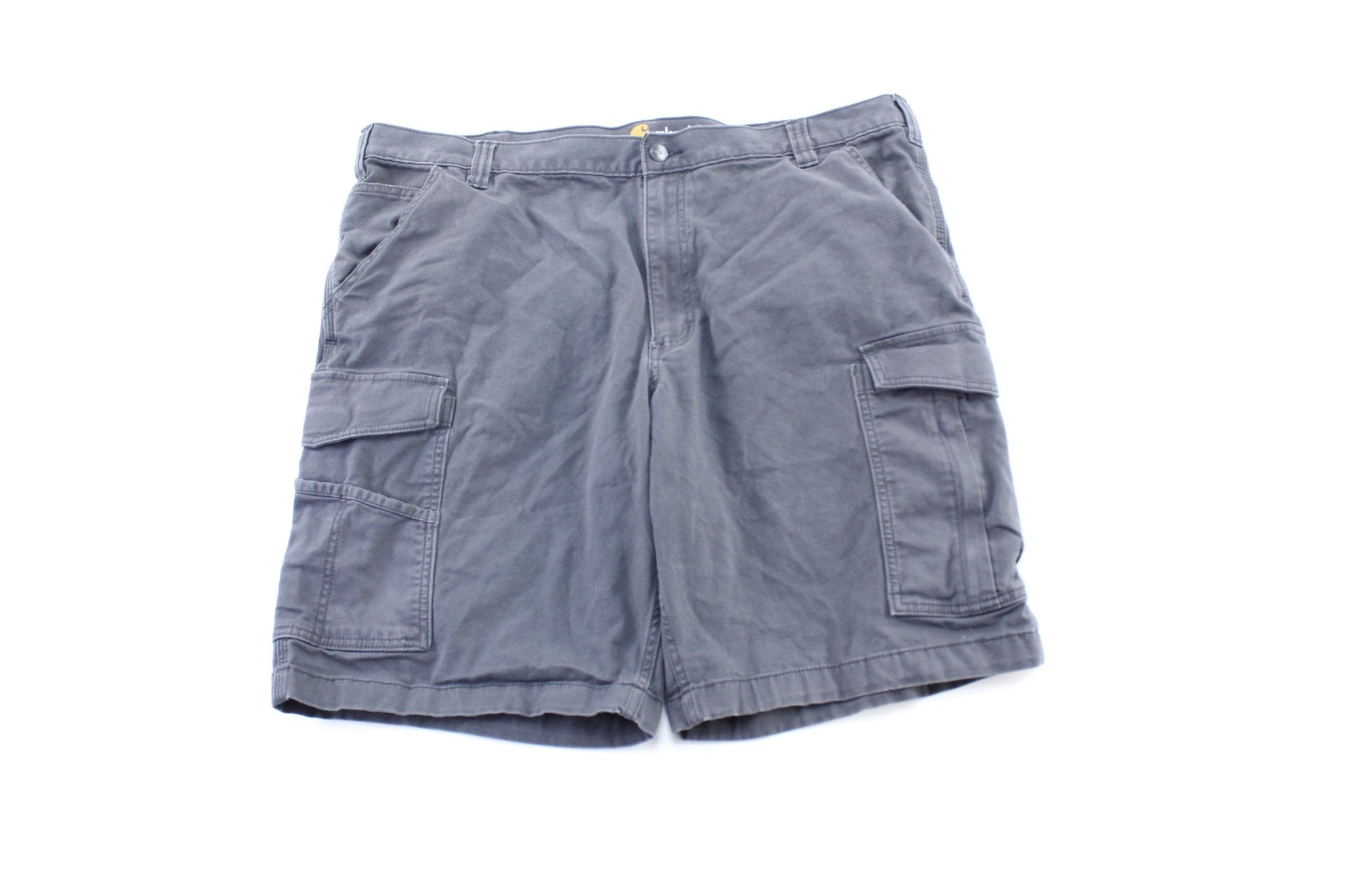 Carhartt Logo Patch Grey Cargo Shorts - ThriftedThreads.com