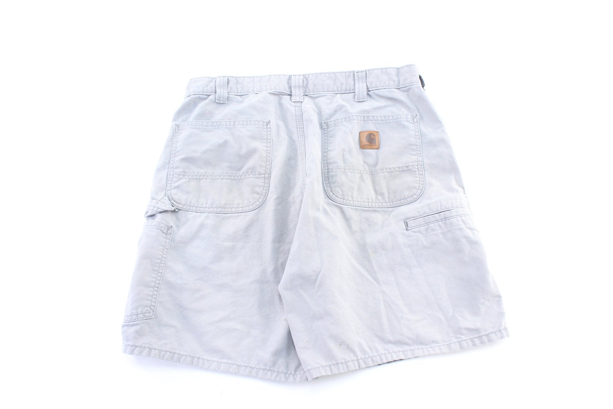 Carhartt Logo Patch Grey Cargo Shorts - ThriftedThreads.com