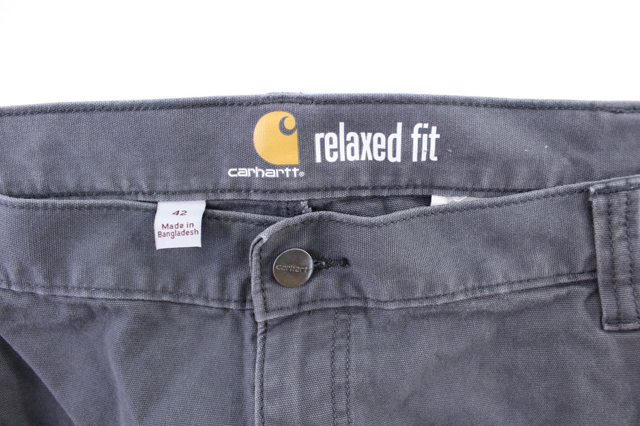 Carhartt Logo Patch Grey Cargo Shorts - ThriftedThreads.com