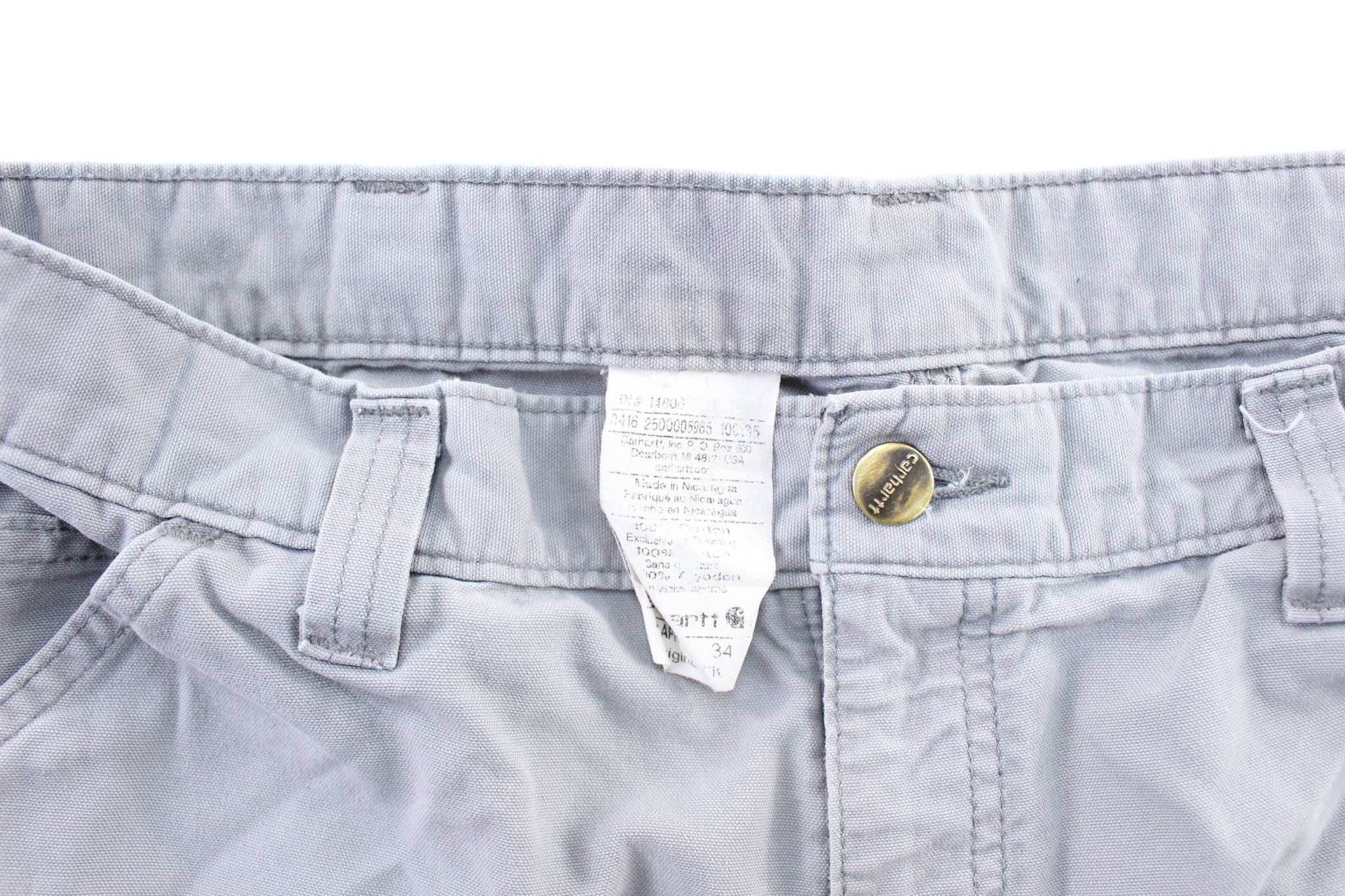 Carhartt Logo Patch Grey Cargo Shorts - ThriftedThreads.com