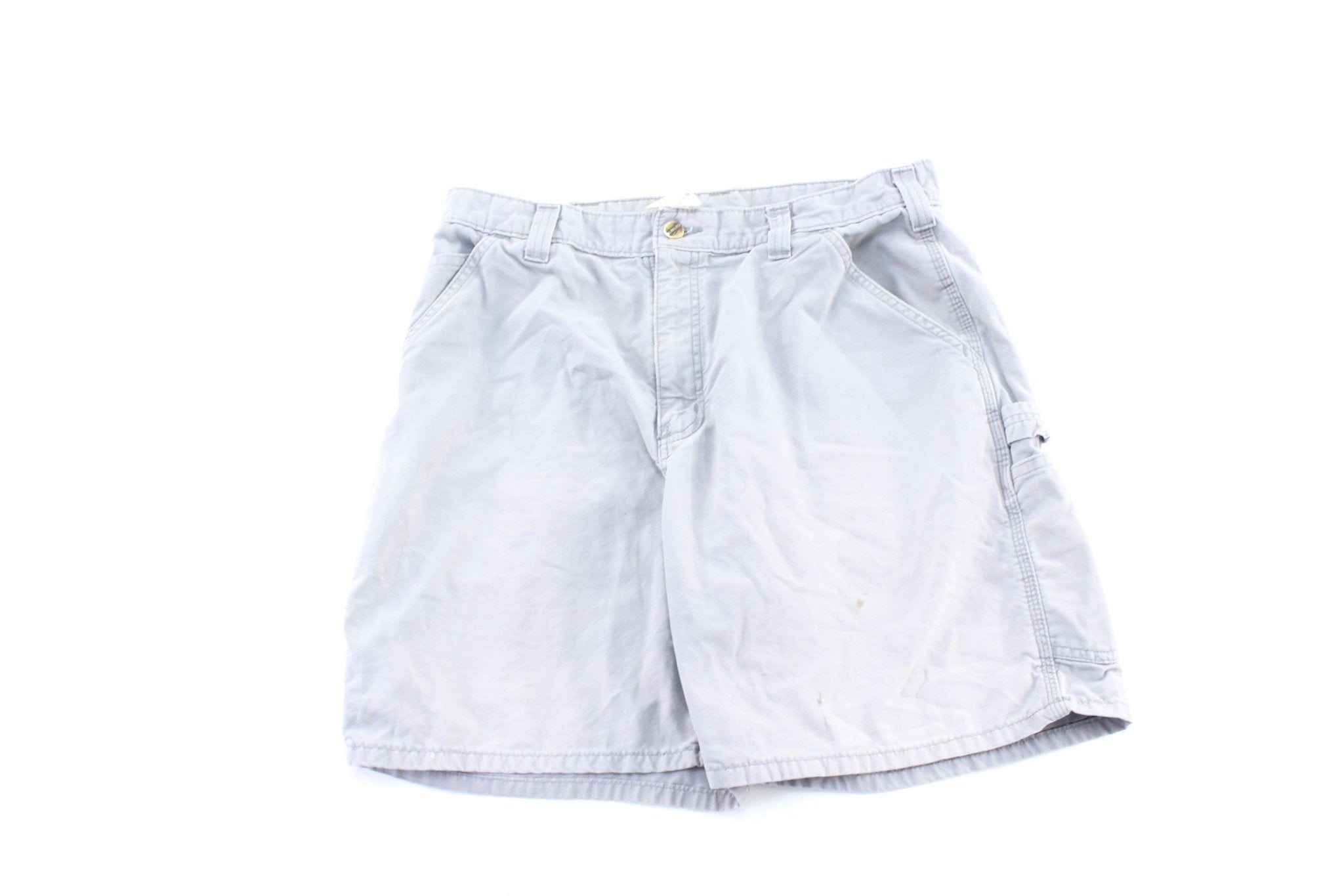 Carhartt Logo Patch Grey Cargo Shorts - ThriftedThreads.com