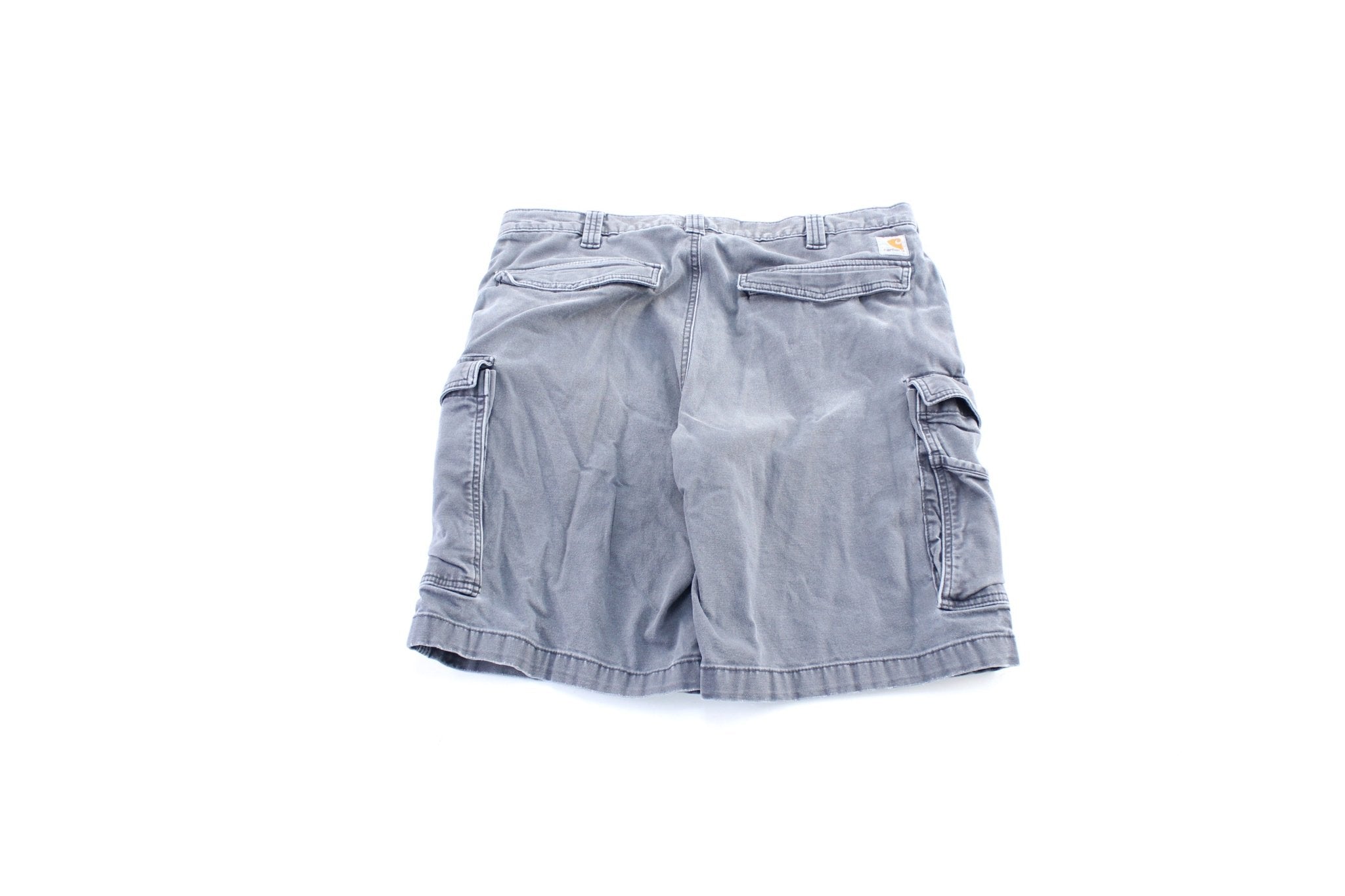 Carhartt Logo Patch Grey Cargo Shorts - ThriftedThreads.com