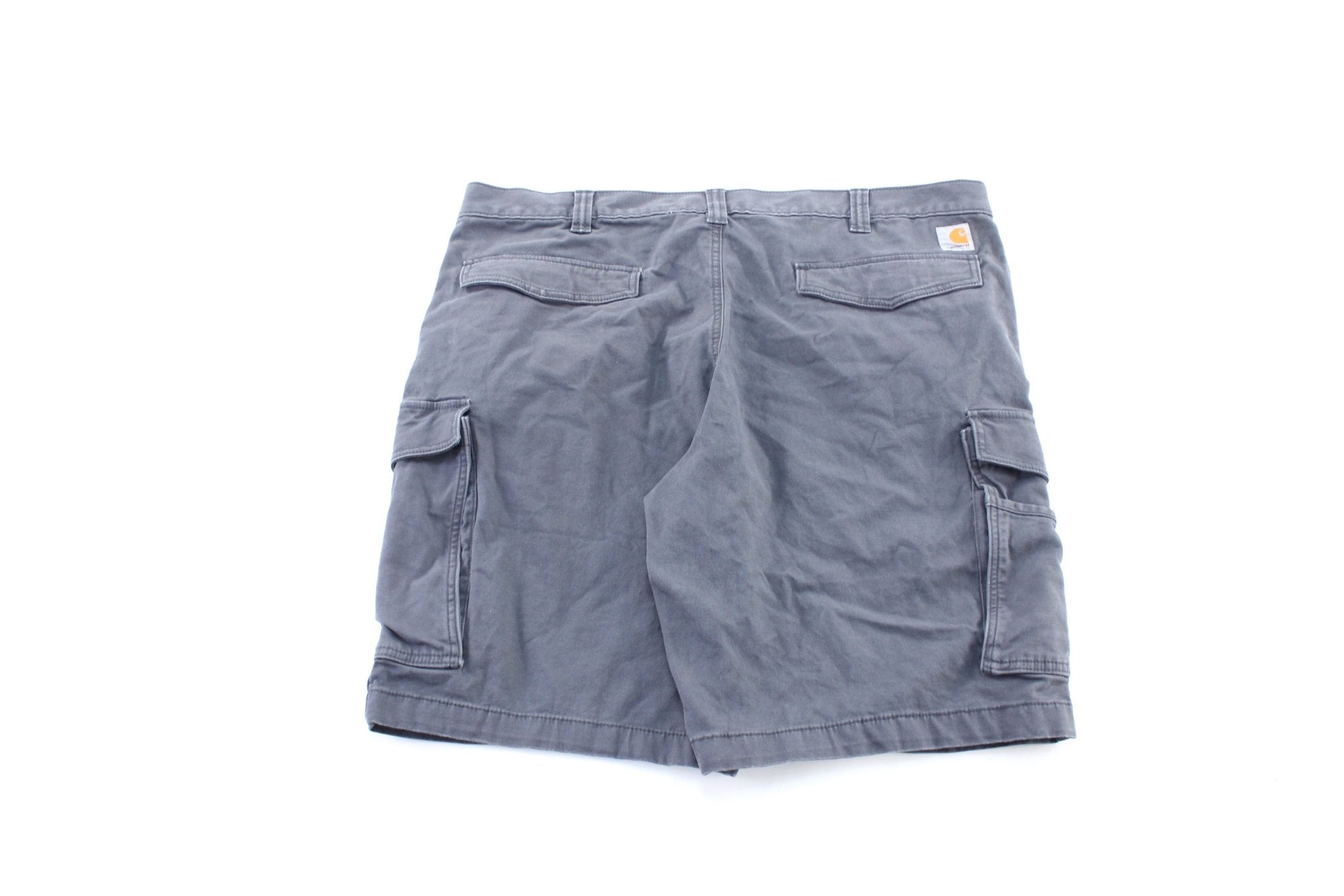 Carhartt Logo Patch Grey Cargo Shorts - ThriftedThreads.com
