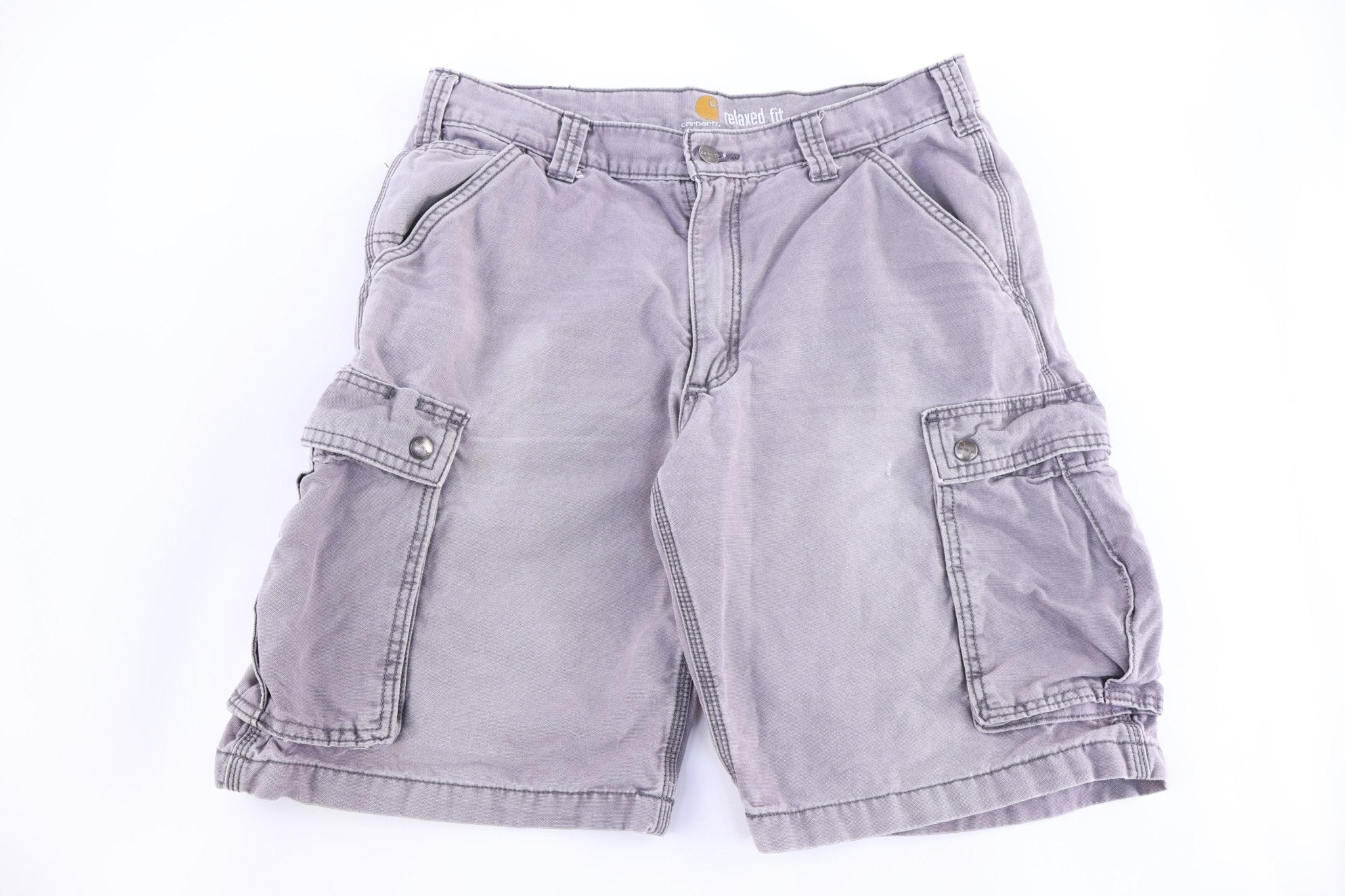Carhartt Logo Patch Grey Cargo Shorts - Pants/Shorts - Thrifted Threads