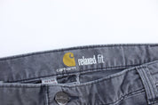 Carhartt Logo Patch Grey Carpenter Pants - ThriftedThreads.com