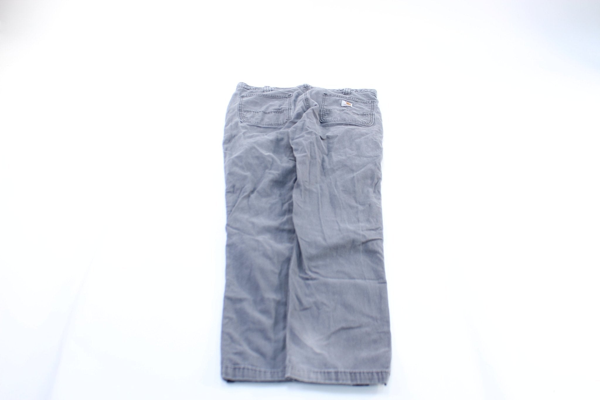 Carhartt Logo Patch Grey Carpenter Pants - ThriftedThreads.com