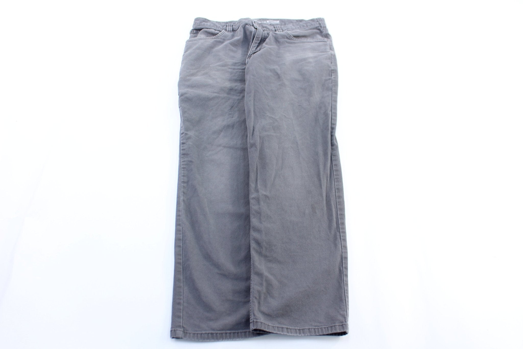 Carhartt Logo Patch Grey Carpenter Pants - ThriftedThreads.com