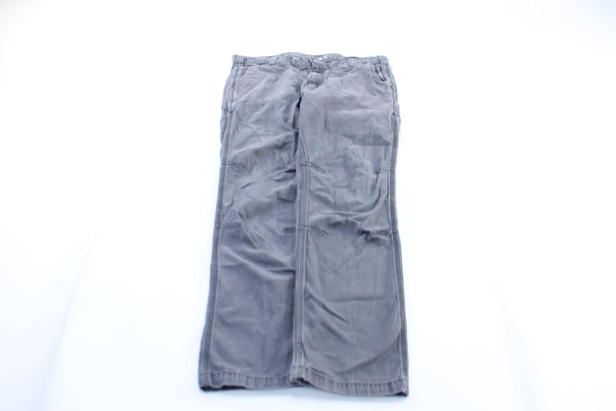 Carhartt Logo Patch Grey Carpenter Pants - ThriftedThreads.com