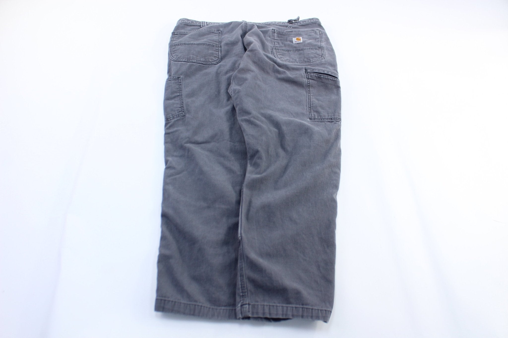 Carhartt Logo Patch Grey Carpenter Pants - ThriftedThreads.com