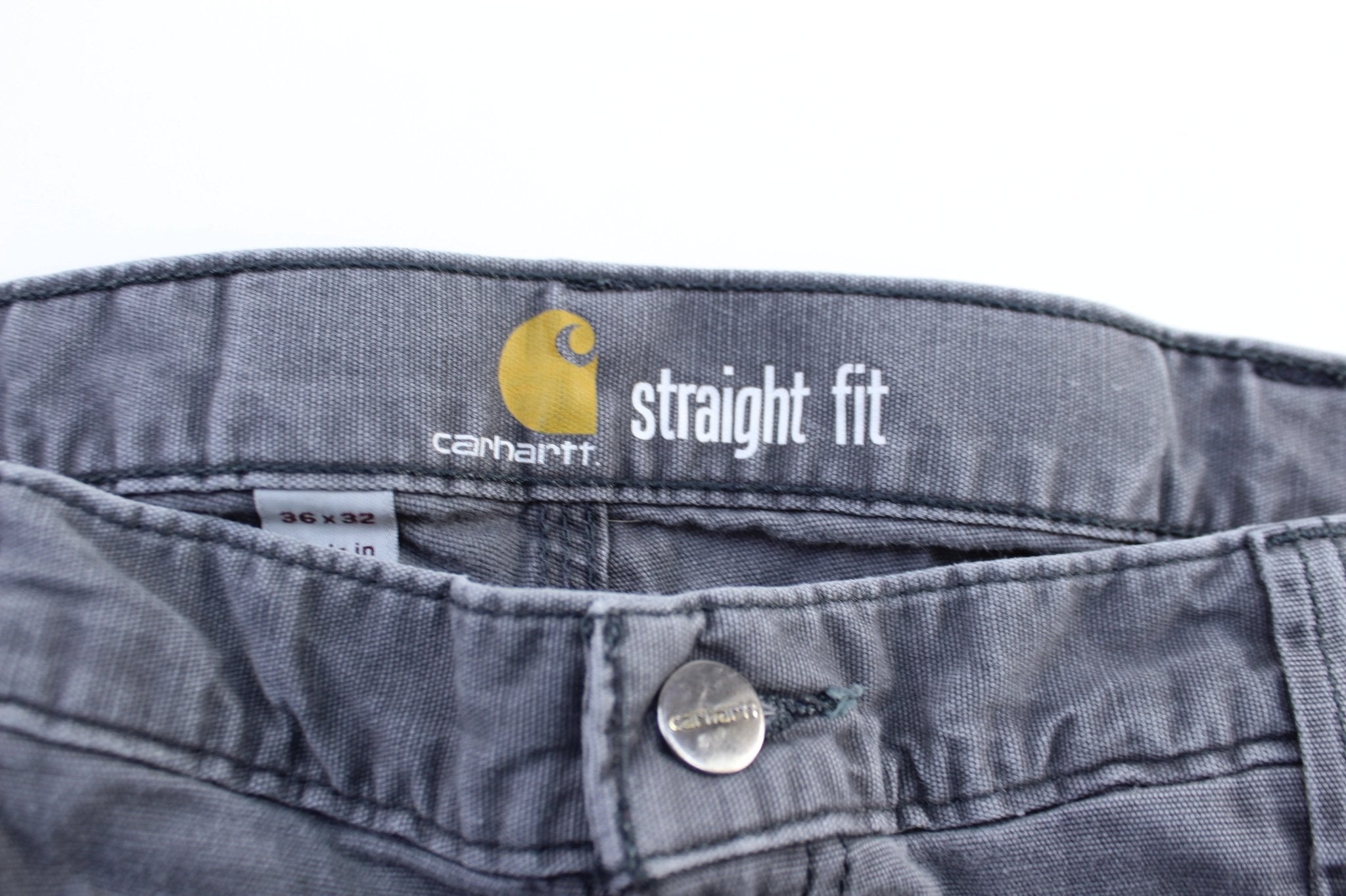 Carhartt Logo Patch Grey Carpenter Pants - ThriftedThreads.com