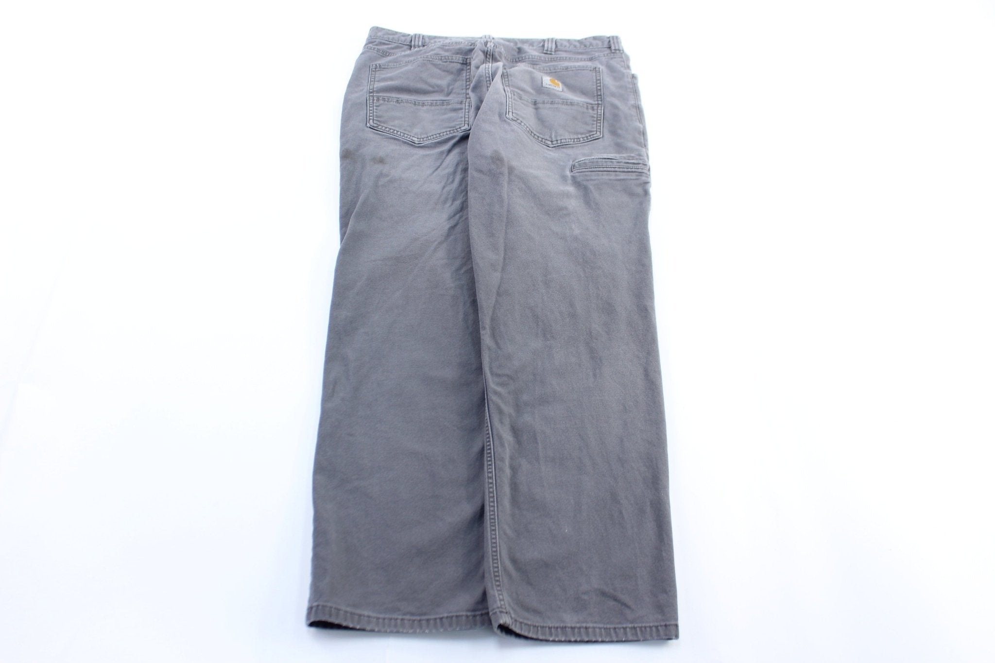 Carhartt Logo Patch Grey Carpenter Pants - ThriftedThreads.com