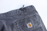 Carhartt Logo Patch Grey Carpenter Pants - ThriftedThreads.com