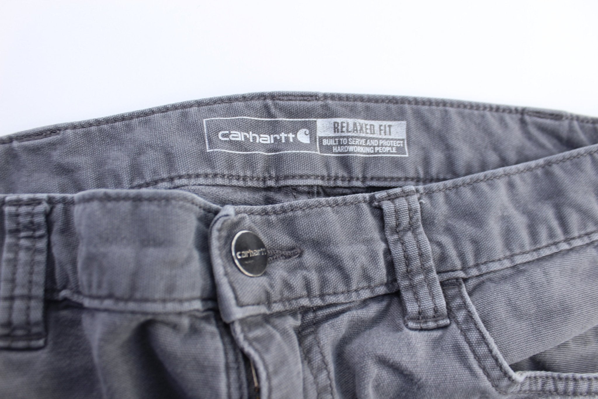 Carhartt Logo Patch Grey Carpenter Pants - Pants/Shorts - Thrifted Threads