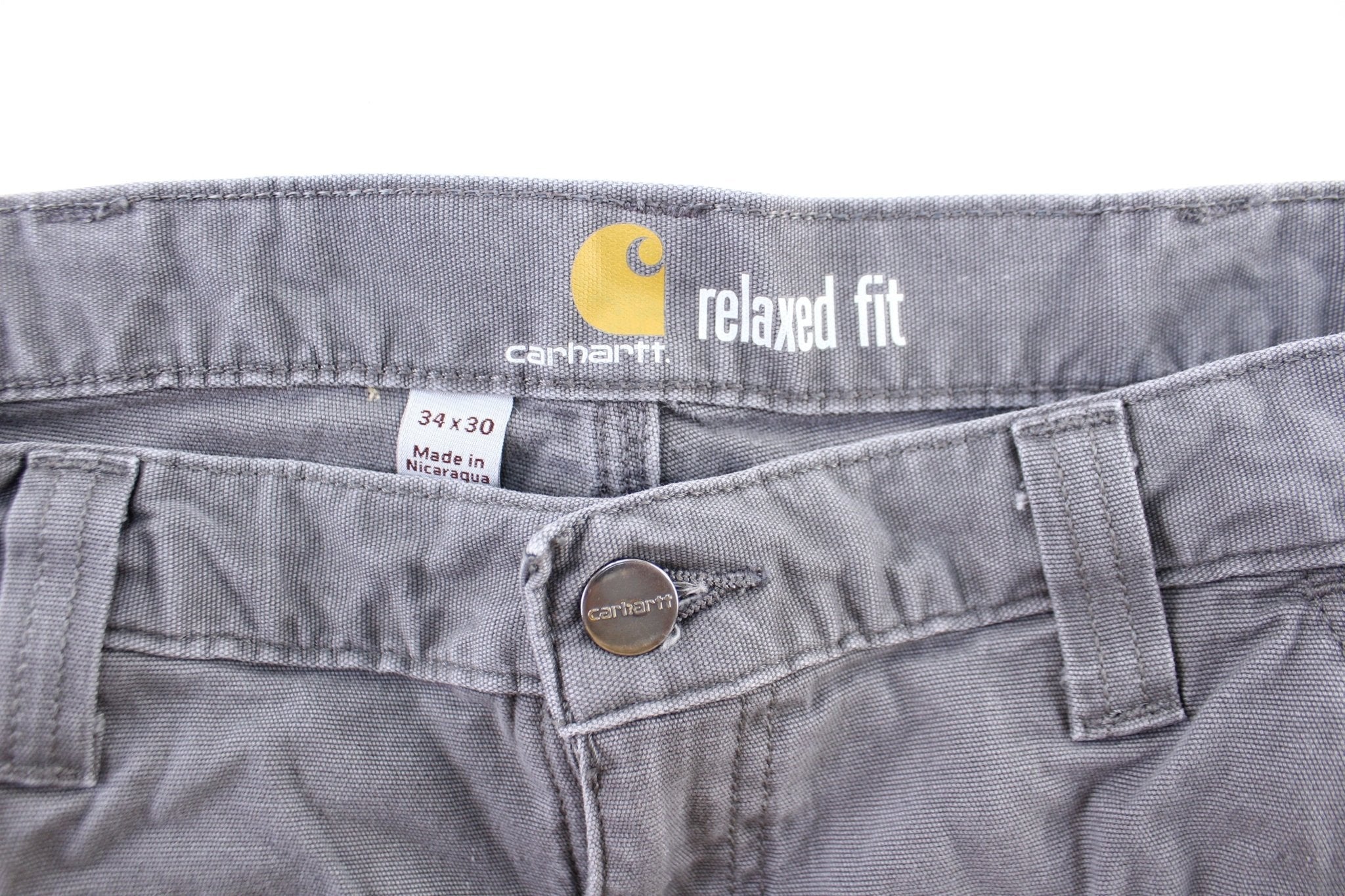Carhartt Logo Patch Grey Carpenter Pants - Pants/Shorts - Thrifted Threads
