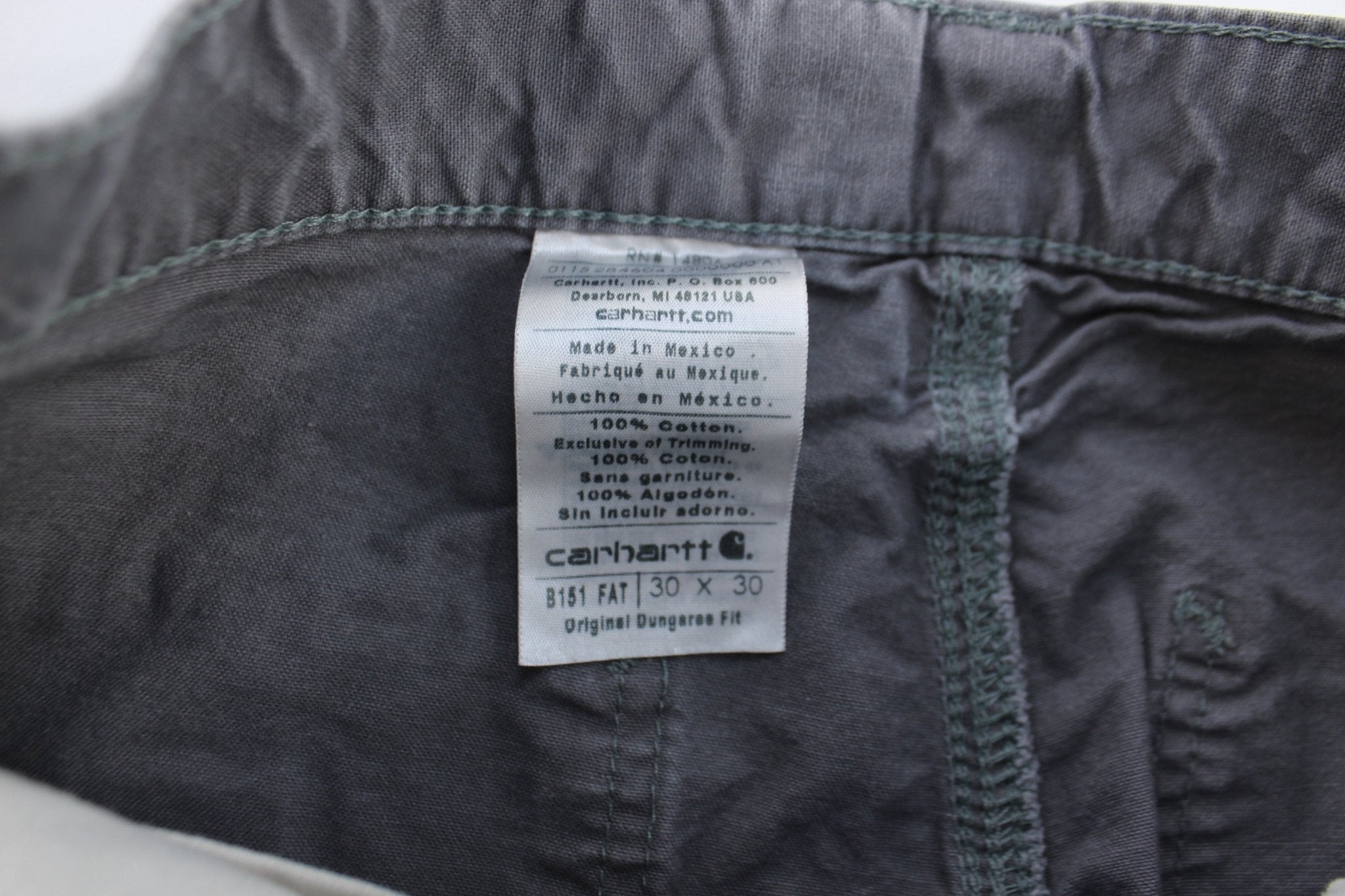 Carhartt Logo Patch Grey Carpenter Shorts - Pants/Shorts - Thrifted Threads