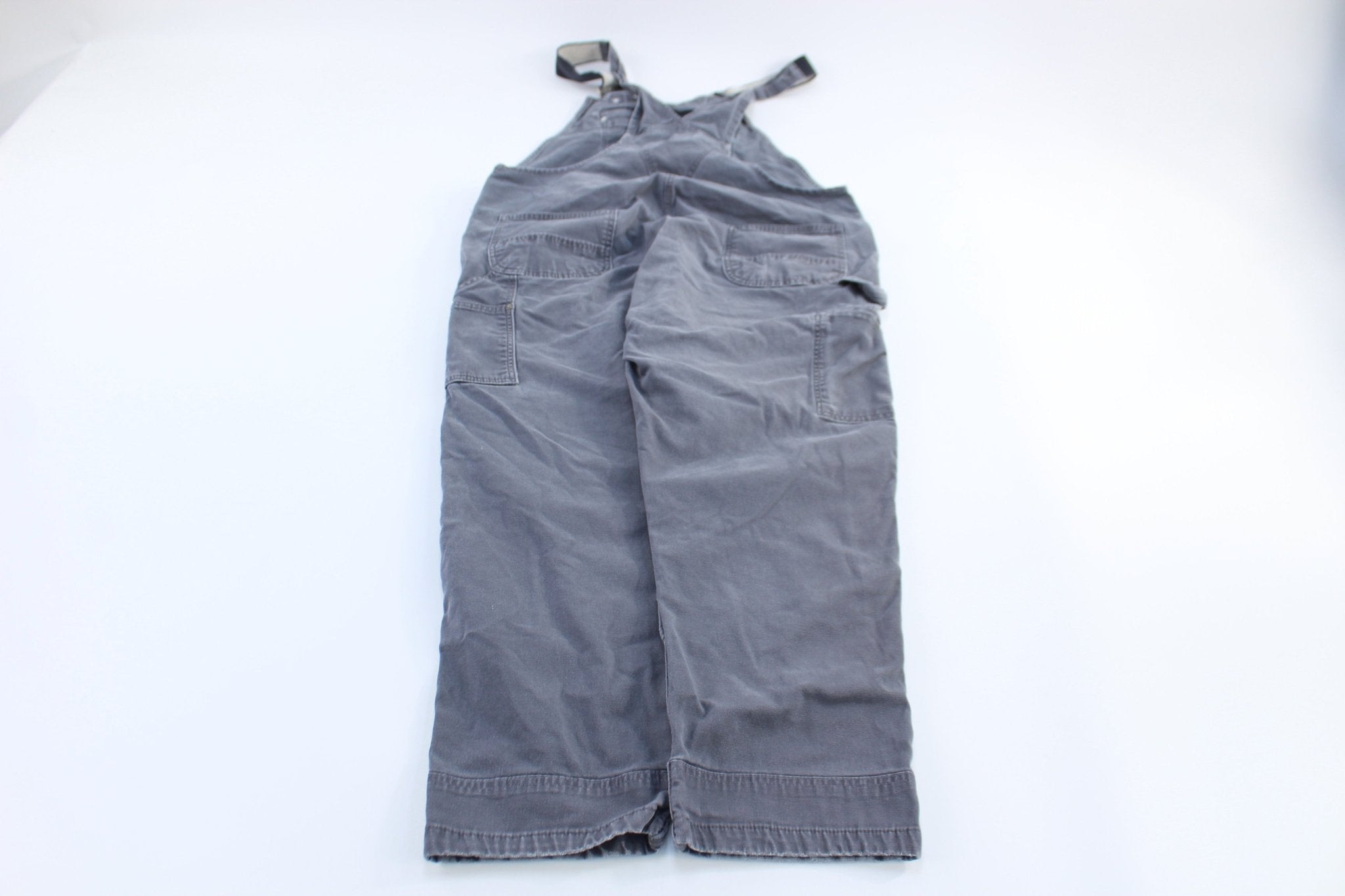 Carhartt Logo Patch Grey Double Knee Overalls - Overalls - Thrifted Threads