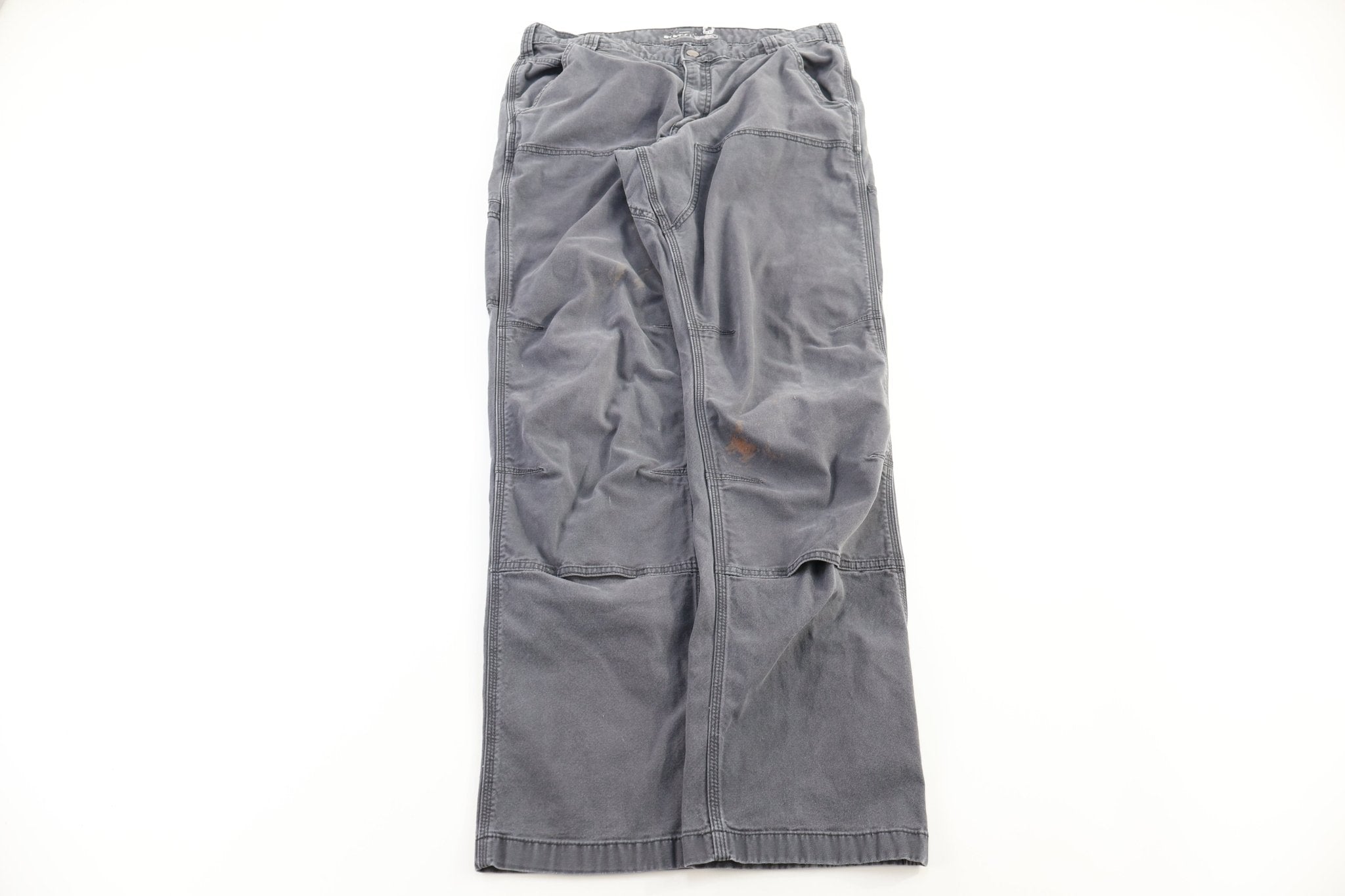 Carhartt Logo Patch Grey Double Knee Pants - Pants - Thrifted Threads